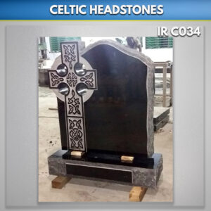 Pitched black celtic Cross Tombstone